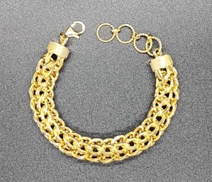 14k Yellow Gold Over Sterling Link Bracelet
