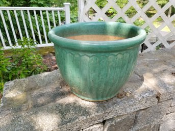 Vintage Green Pottery Large Planter Pot