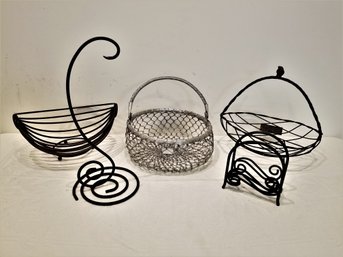 Lot Of Metal Multi Use Kitchen Baskets And Accessories