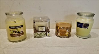 Set Of Four Scented Candles: BBW, Chesapeake Bay, Mystic Harbor