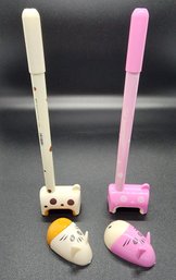 Pair Of Giraffe Pens With Stands