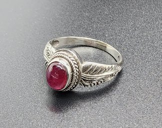 Bali, African Ruby Ring In Sterling Silver