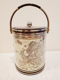 Vintage MCM Shelton Ware Old World Map Ice Bucket