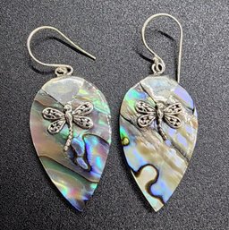 Abalone Shell Earrings In Sterling Silver