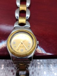 Vintage Two Tone Metal Swatch Watch 'irony'
