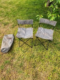 2 Folding Lawn Chairs With Carry Bag