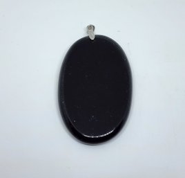 Black Agate Pendant In Sterling Silver