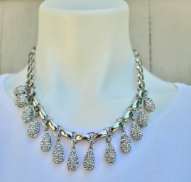 Another Razzle Dazzle Chocker With Rhinestone Tear Drops Attached To Silver Tone Chocker - Looks Great On!