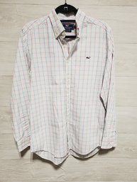 Men's Vineyard Vines By Shep & Ian Long Sleeved Multicolor Button Down Shirt - Size M Slim Fit Whale