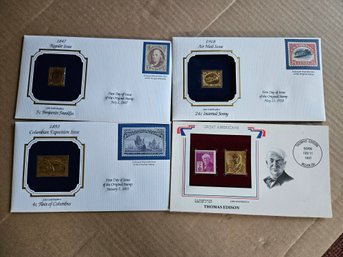 Lot Of 22kt Collectible Gold Stamps (4)
