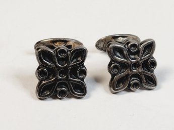 Vintage Silver Tone Butterfly Cuff Links