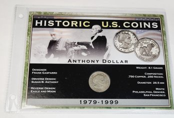 1979 Susan B Anthony Dollar With History/info Card