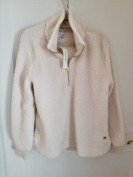 NEW Women's Calvin Klein Pale Pink Quarter Zip Fleece Pullover Size XL