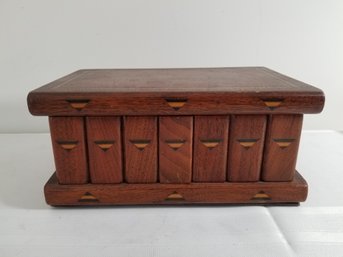 Vintage Oriental Wooden Jewelry Box With Hidden Lock - NO KEY