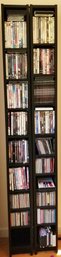 Huge Lot Of Movie DVD's & Music CD's Includes Shelf Units