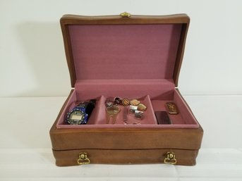 Men's Jewelry With Jewelry Box: Sports Watch, Cufflinks, Ring, Money Clips, Pins & Sterling Silver Tie Clip