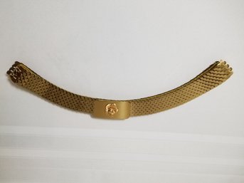 Vintage Disco Gold Embellished Elastic Belt With Flower Buckle