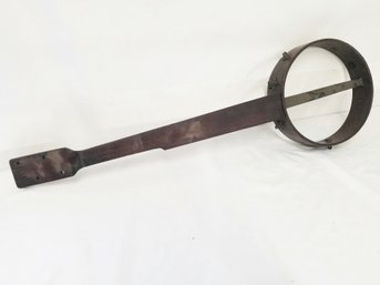 Antique Wood Banjo Frame With Wood Star Accents