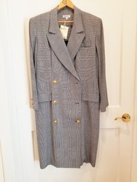 Women's Talbots Vintage Double Breasted Blue/white Plaid Dress Size 16