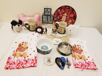 Adorable Assortment Of Bowls, Mugs, Towels, Decor, Toys & More For The Dog Lover