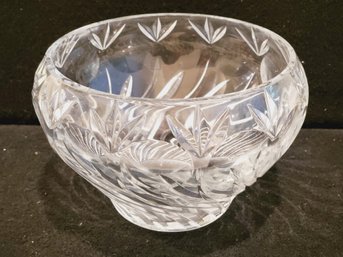 Pretty Cut Clear Crystal Centerpiece Bowl
