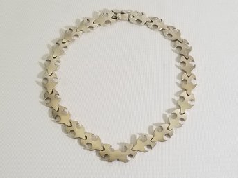 Vintage Mexican Sterling Silver Link Collar Necklace