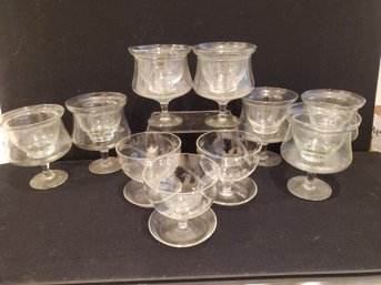 Assorted Vintage Clear Glass Seafood Shrimp Cocktail Cups Most With Glass Inserts
