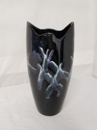 Royal Haeger Bat Batman MCM 12' Vase Black Drip Glaze