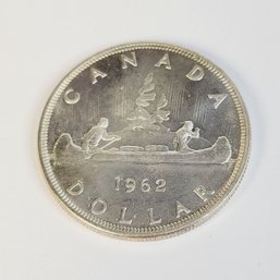 1962 Canadian Silver Dollar Queen Elizabeth Ii  & Old Voyagers (Proof Like)