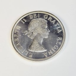 1963 Canadian Silver Dollar Queen Elizabeth Ii  & Voyagers (proof Like)