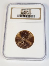 2000  P Sacagawea Golden Dollar NGC MS67 Graded Slab