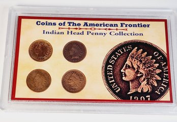 Coins Of The American Frontier Indian Head Penny Collection  - 4 Coin Set