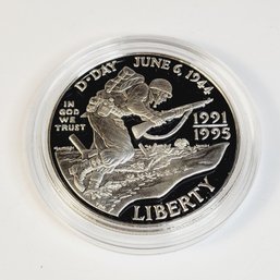 1993 World War 2 D-day Silver - US Commemorative Proof  Silver Dollar Coin