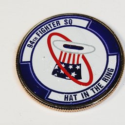 94th Fighter Sq - Hat In The Ring Colorized Kennedy Half Dollar