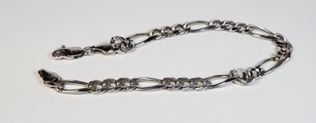 Vintage Sterling Silver Figaro Chain Link Bracelet / Anklet