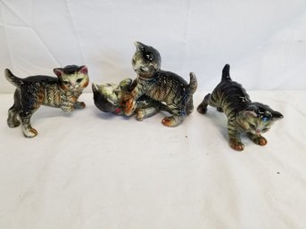 Vintage Porcelain Made In Japan Cat Figurines