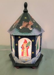 Charming Holiday Santa On His Sleigh Light Up Lantern