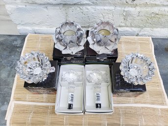 Crystal Mikasa Candle Holders & Fish Wine Stoppers Paired With Orrefors Candle Holders