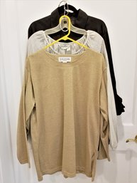 Women's Bob Mackie Studio, Judy Bond And Nu Options Long Sleeve Tops Sizes L/1XL/16