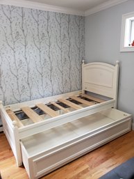 Beautiful Twin Bed With Trundle Pullout. Great For Sleepovers