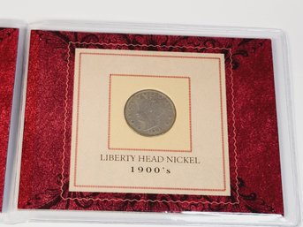 1907 V Nickel '1900s Liberty Head Nickel' With History/info Folder