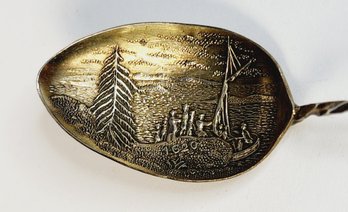 Vintage Sterling Silver Souvenir Spoon US Collectible Plymouth Massachusetts 1620