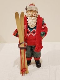 Midwest Importers Skier Santa Cannon Falls #18152 Fabric Mache