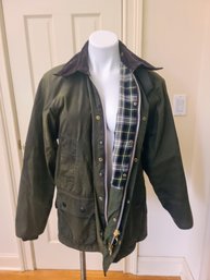 Olive Barbour Bedale Jacket With Plaid Lining (European Size C36/91CM)