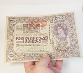 10,000 Kronen Austria Hungary 1902 Horse Blanket Note