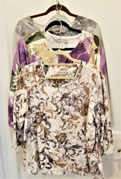 Women's Alfred Dunner Abstract/floral Pullover Tops Sizes 1X - 2X  (Lot 3)