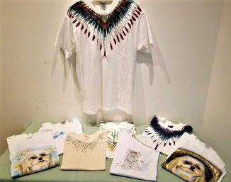 Large Selection Of Women's Hand Painted And Embellished Short Sleeve T-shirts Size XL (lot 4)