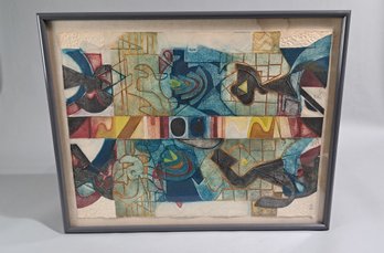 Mid Century Modern 'Half & Half' Wall Art (Illegable Signature)