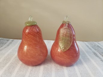 Pair Of Blown Glass Plums