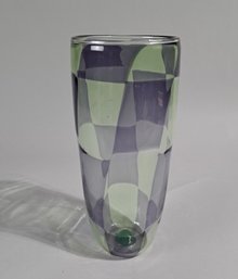 RRM Studios Signed Handblown Tall Art Glass Vase